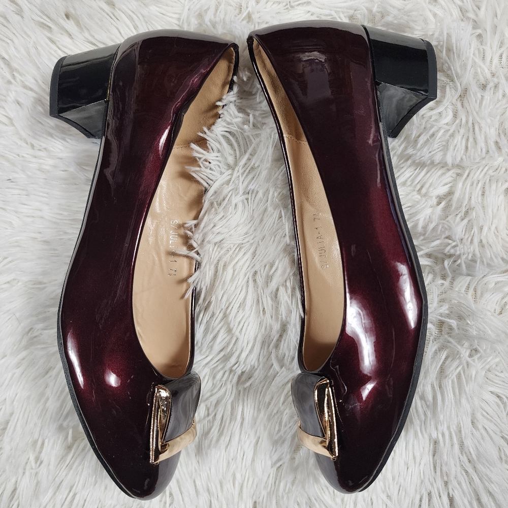 Lady Godiva Shiny Brown Heels 7.5 - Picture 6 of 14